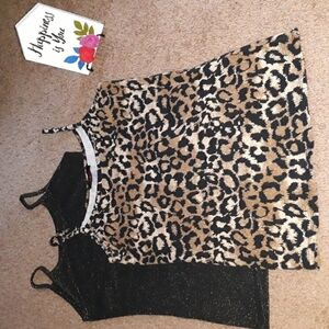 Size S, Blk & Animal Print (Lot of 2) Top